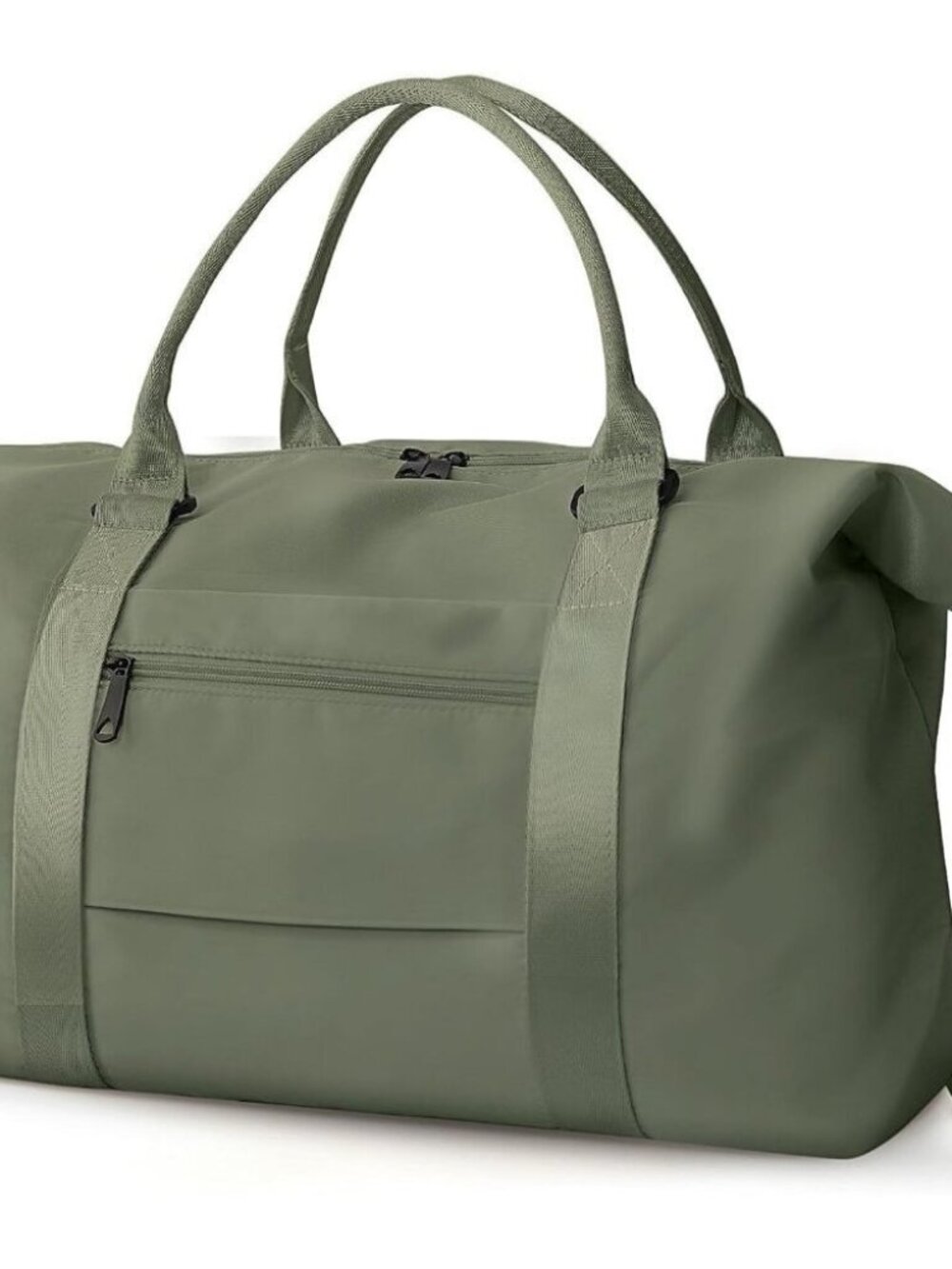 Women Men Green Waterproof Carry On Tote Travel Duffle Bag with Trolley Sleeve